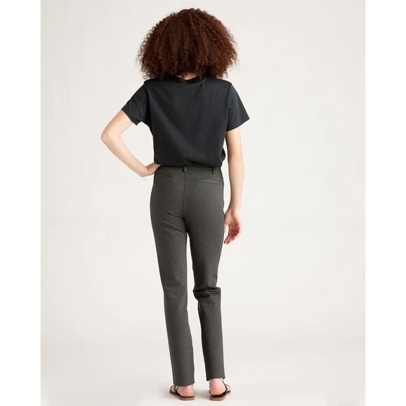 ✨Quince Ultra-Stretch Ponte Straight Leg Charcoal Sz Large Pants✨ - Picture 4 of 10
